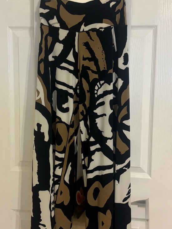 eva varro Pants - Eva Varro Abstract Black, Cream & Brown Patterned pants